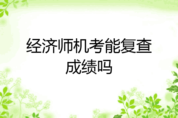 经济师机考能复查成绩吗