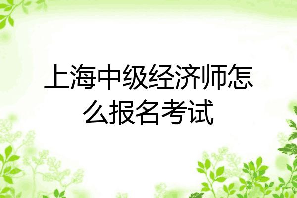 上海中级经济师怎么报名考试