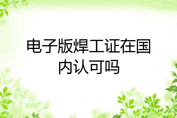 电子版焊工证在国内认可吗