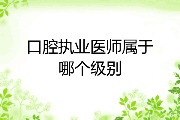 口腔执业医师属于哪个级别