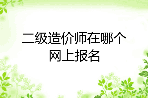 二级造价师在哪个网上报名
