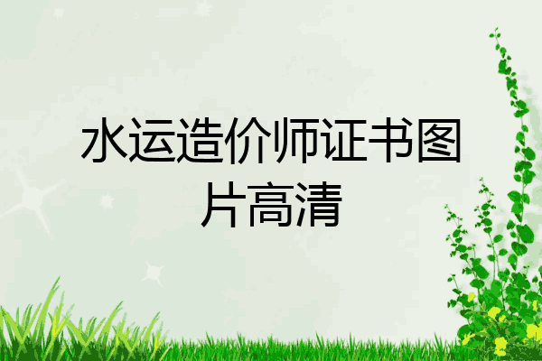 水运造价师证书图片高清