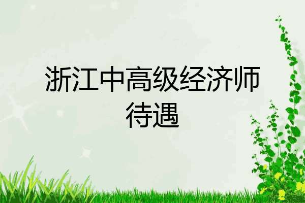 浙江中高级经济师待遇