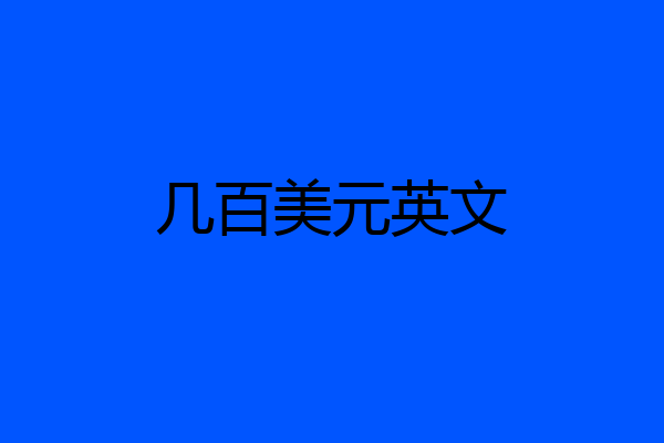 几百美元英文
