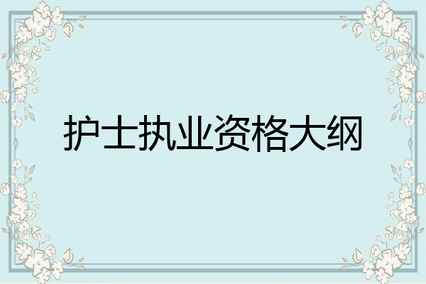 护士执业资格大纲