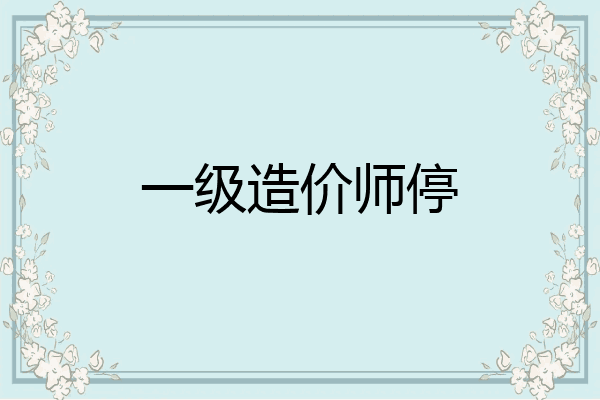 一级造价师停