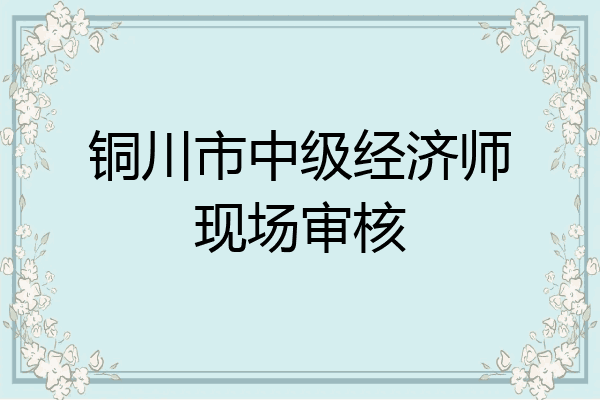 铜川市中级经济师现场审核