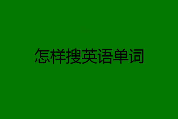 怎样搜英语单词