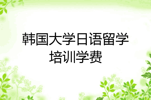 韩国大学日语留学培训学费