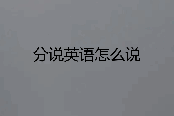 分说英语怎么说