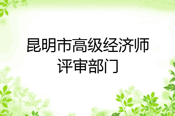 昆明市高级经济师评审部门