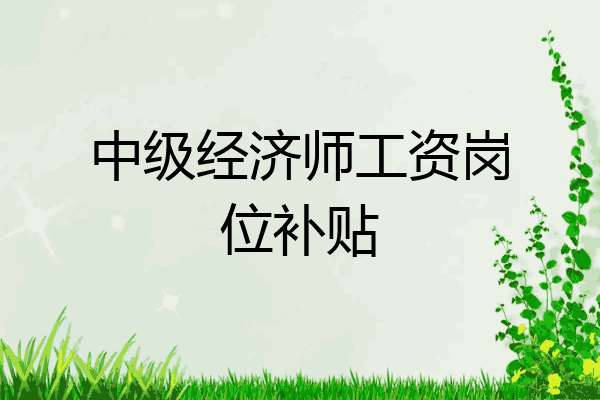 中级经济师工资岗位补贴