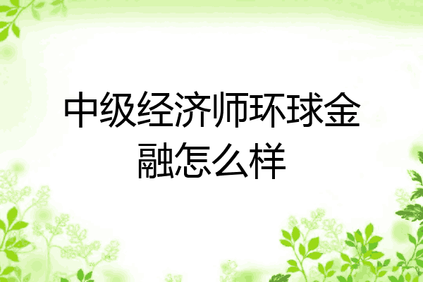 中级经济师环球金融怎么样