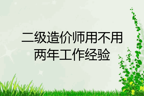 二级造价师用不用两年工作经验