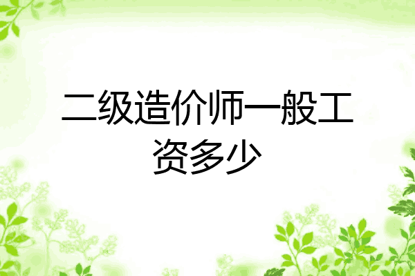 二级造价师一般工资多少