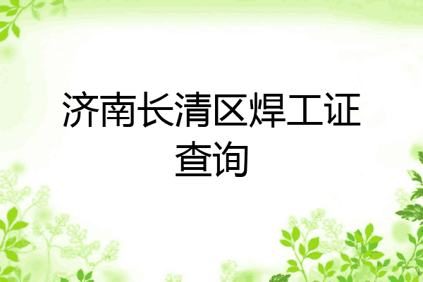 济南长清区焊工证查询
