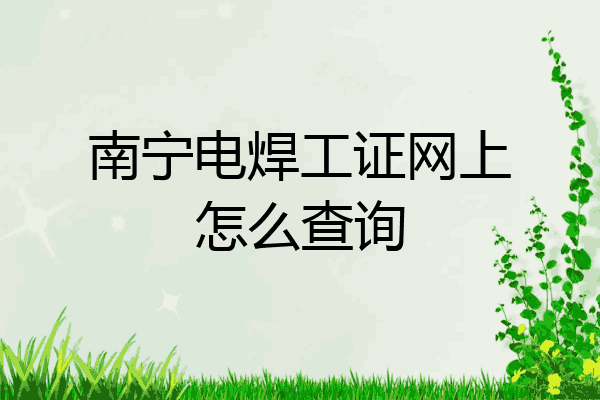 南宁电焊工证网上怎么查询