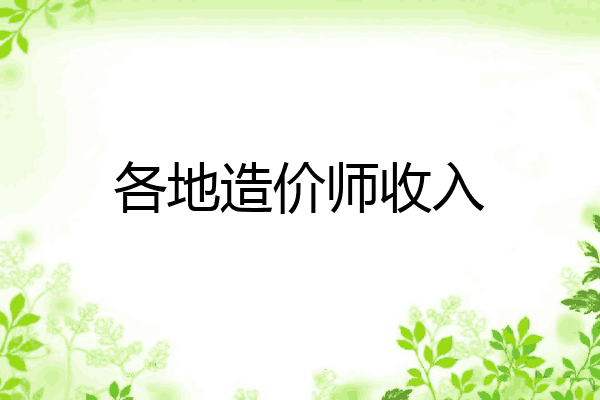 各地造价师收入