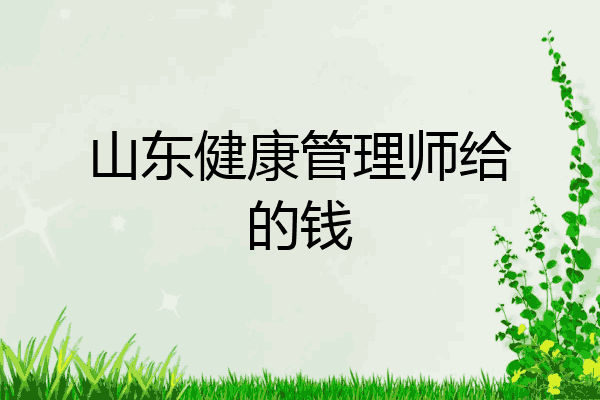 山东健康管理师给的钱
