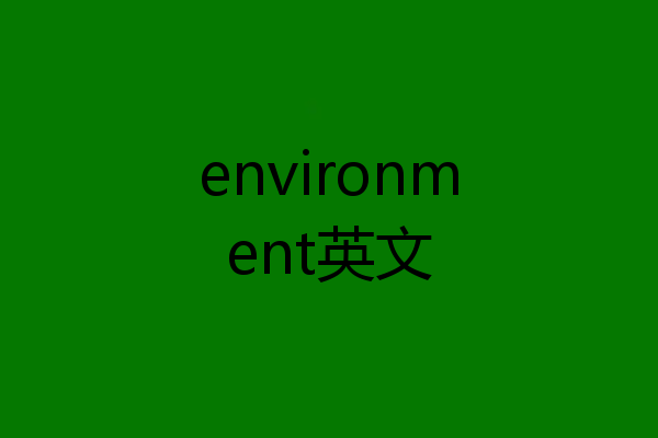 environment英文
