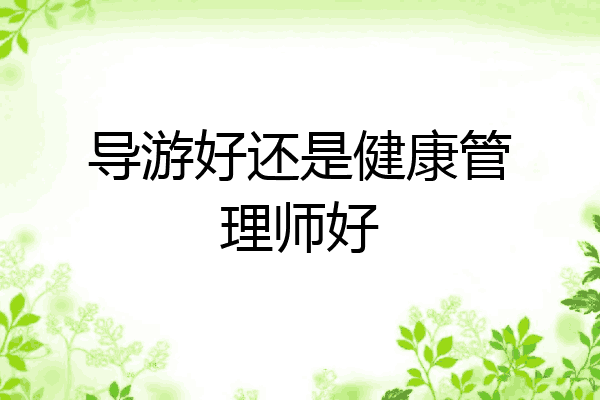 导游好还是健康管理师好