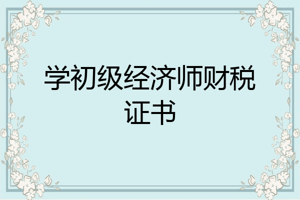 学初级经济师财税证书