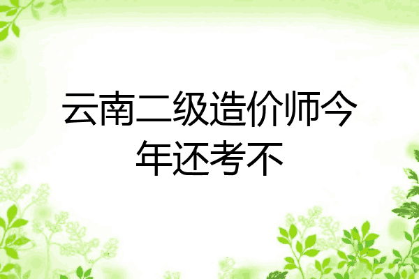 云南二级造价师今年还考不