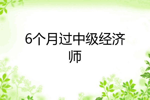 6个月过中级经济师