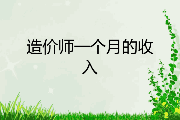 造价师一个月的收入