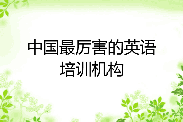 中国最厉害的英语培训机构