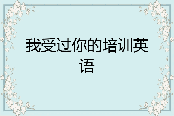 我受过你的培训英语