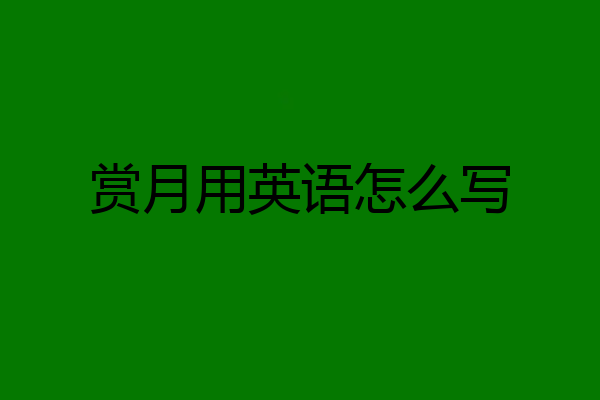 赏月用英语怎么写