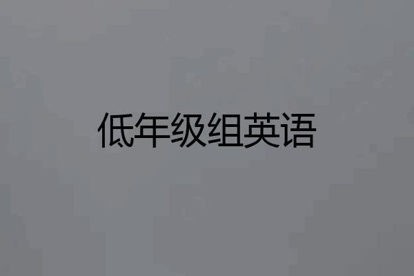 低年级组英语