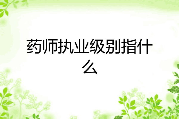 药师执业级别指什么