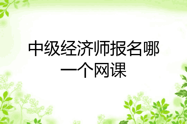 中级经济师报名哪一个网课