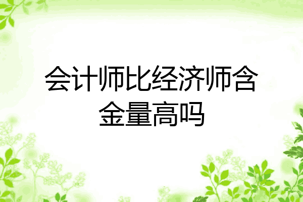会计师比经济师含金量高吗