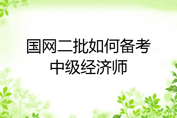 国网二批如何备考中级经济师