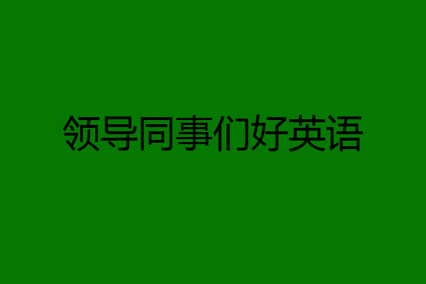 领导同事们好英语