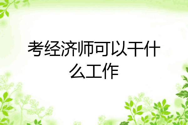 考经济师可以干什么工作