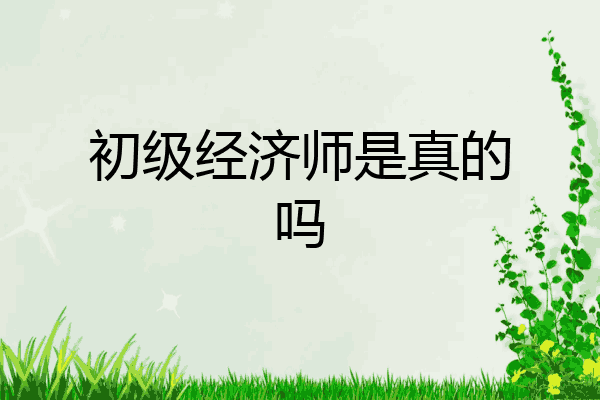 初级经济师是真的吗