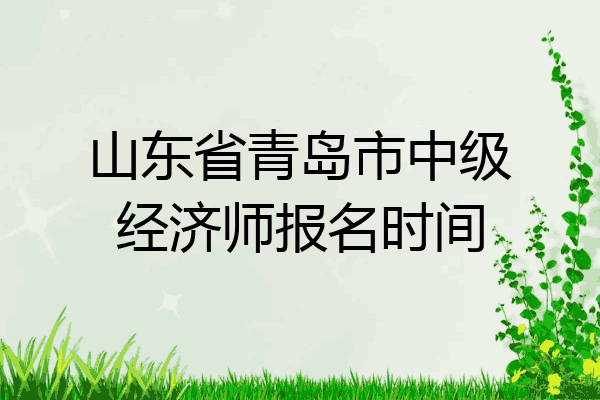 山东省青岛市中级经济师报名时间