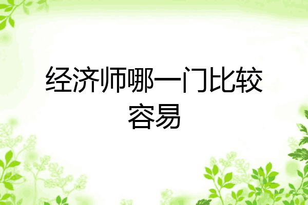 经济师哪一门比较容易