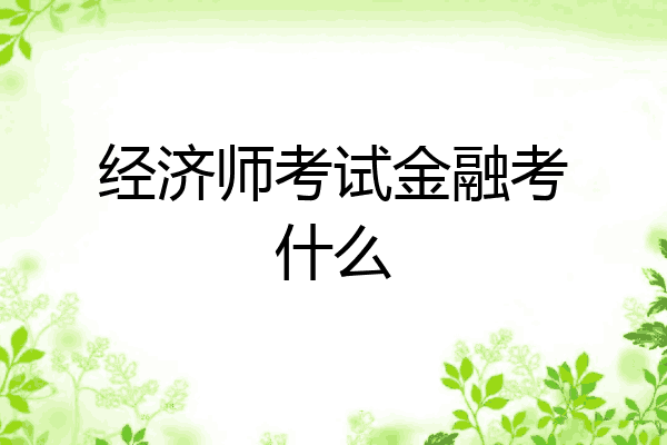 经济师考试金融考什么