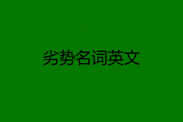 劣势名词英文