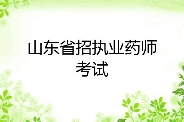 山东省招执业药师考试