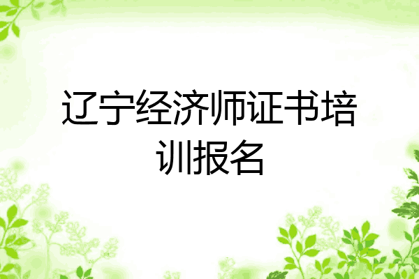 辽宁经济师证书培训报名
