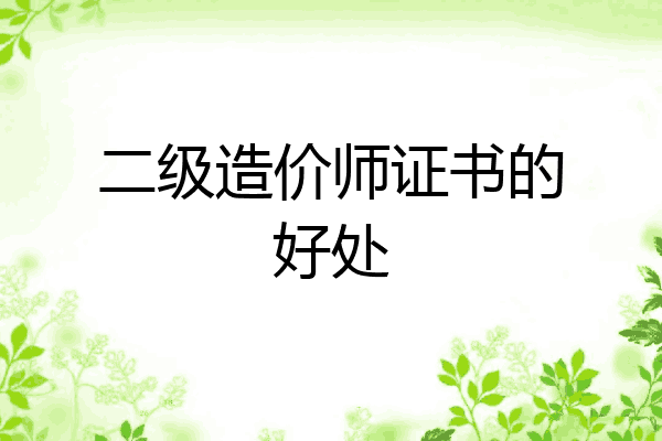 二级造价师证书的好处