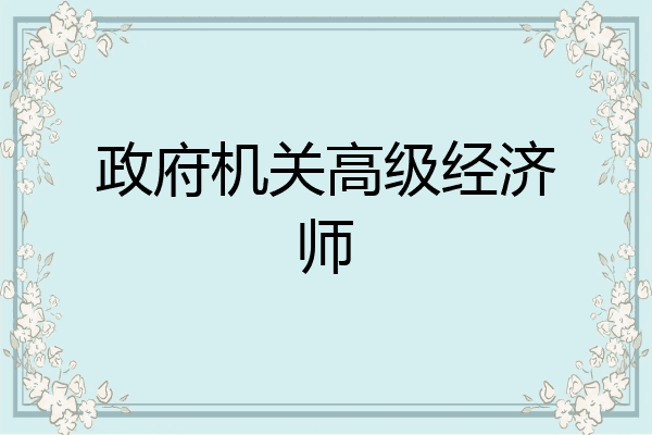 政府机关高级经济师