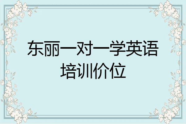 东丽一对一学英语培训价位