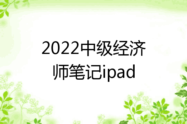 2022中级经济师笔记ipad
